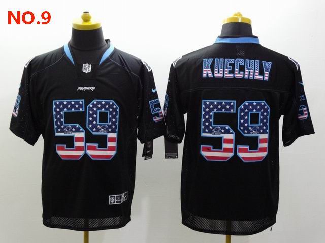 Men's Carolina Panthers #59 Luke Kuechly Jersey NO.9;